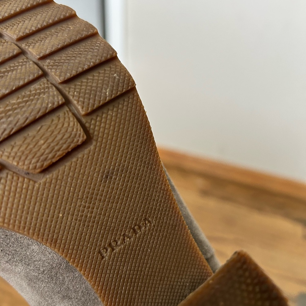 Prada Chelsea Suede Heeled Boots - Picture 9 of 16